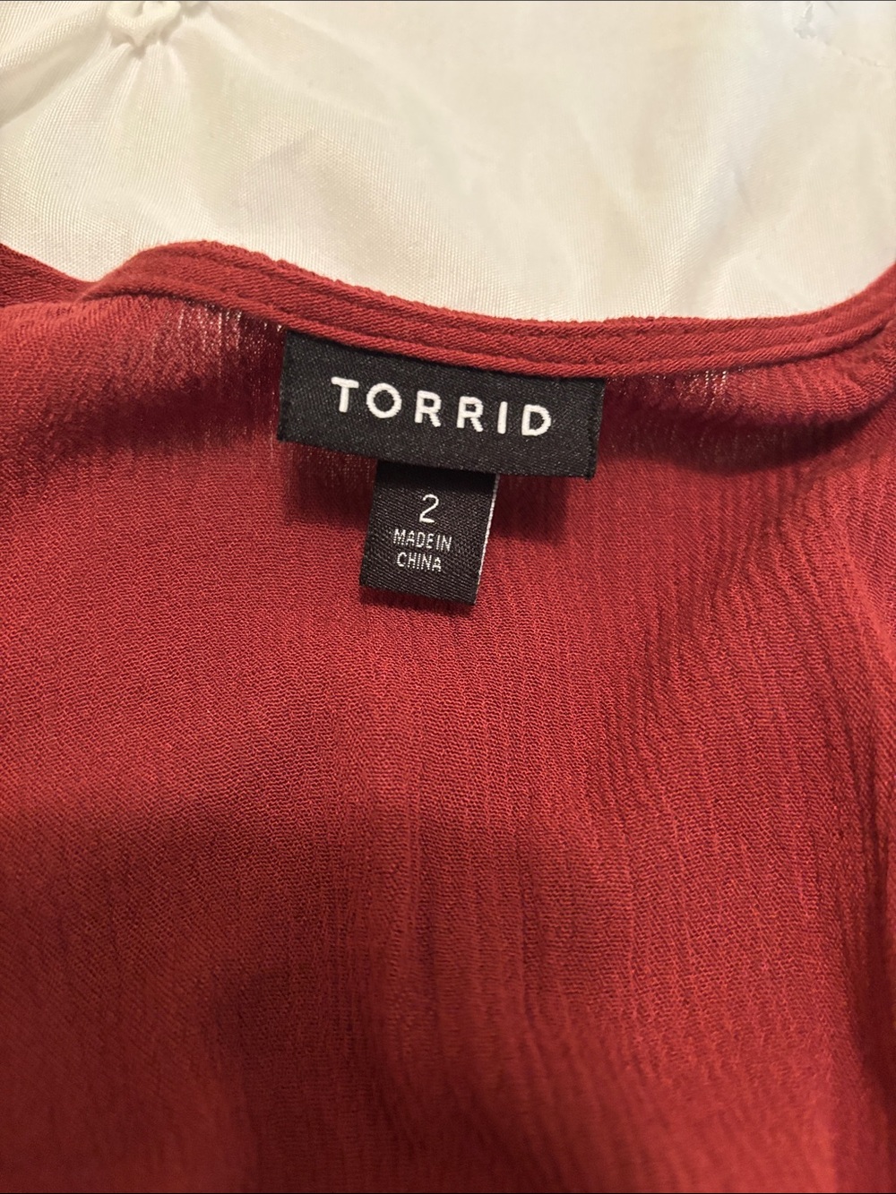 Torrid Brick Red Textured Blouse - Picture 2 of 3